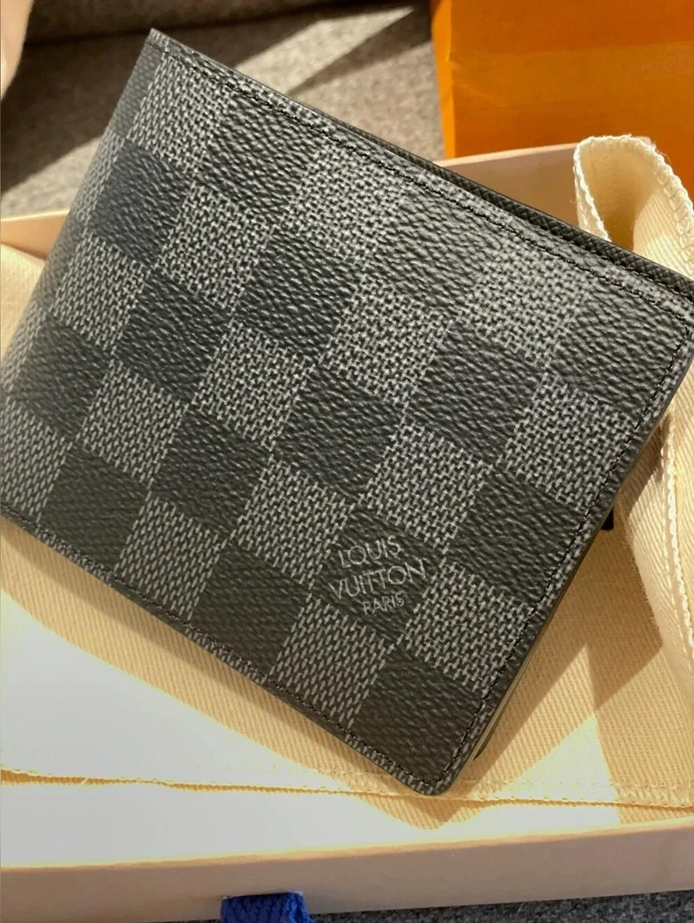 Louis Vuitton Damier Graphite Slender Wallet - Black